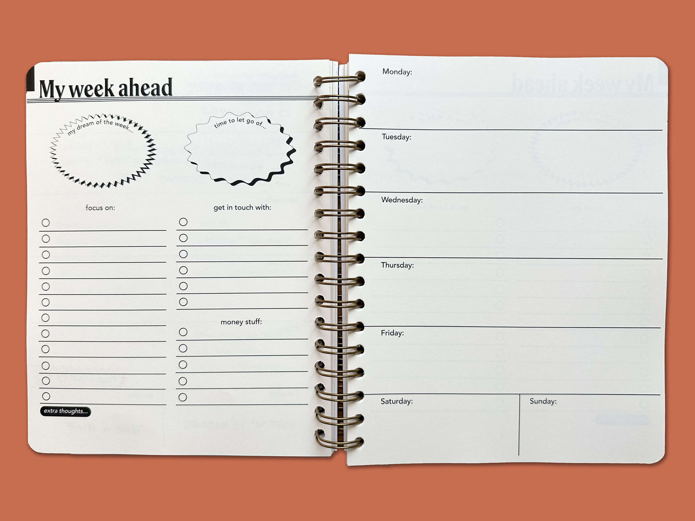 Undated Wire Bound Planner | Seeing Eye Cover in Gold – The Rainbow Vision