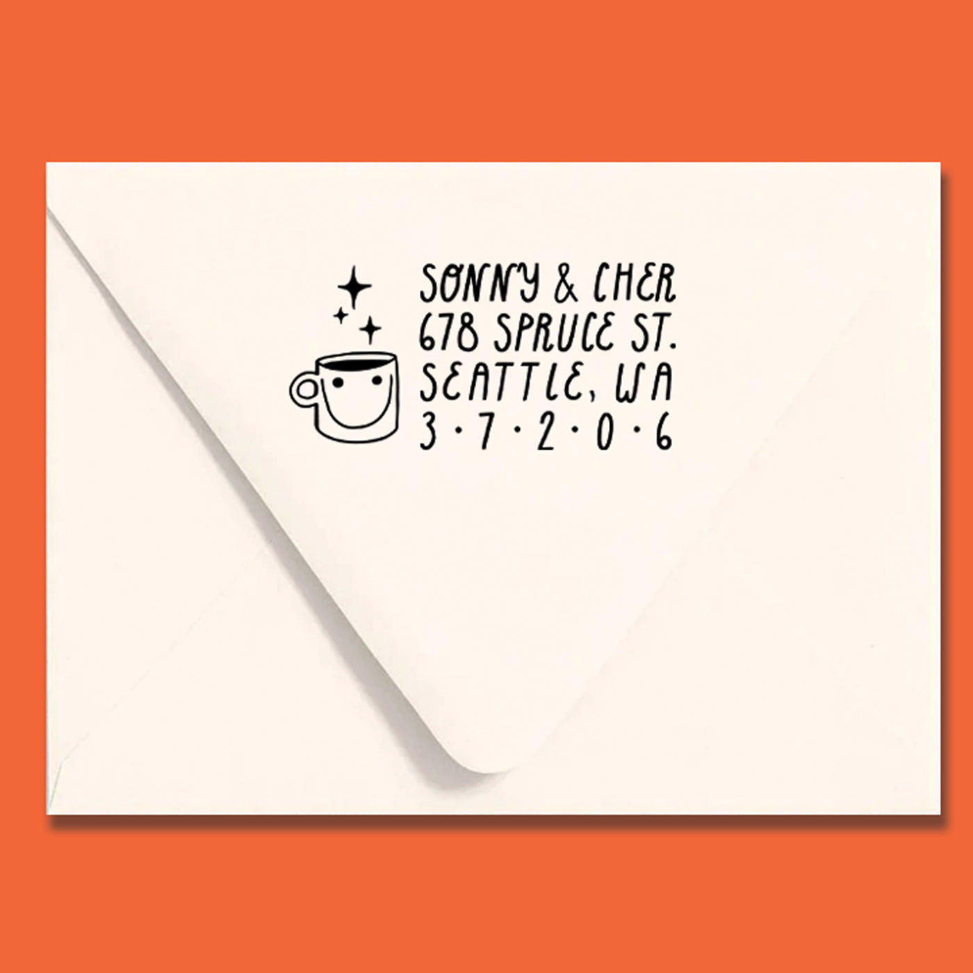 Coffee Lover Return Address Stamp