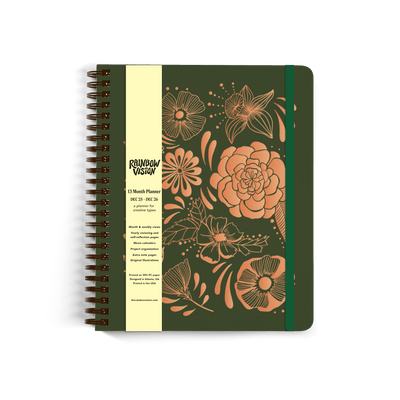 PRE-ORDER: 2026, 13 Month Planner | December 2025 - December 2026, Flower Power Cover