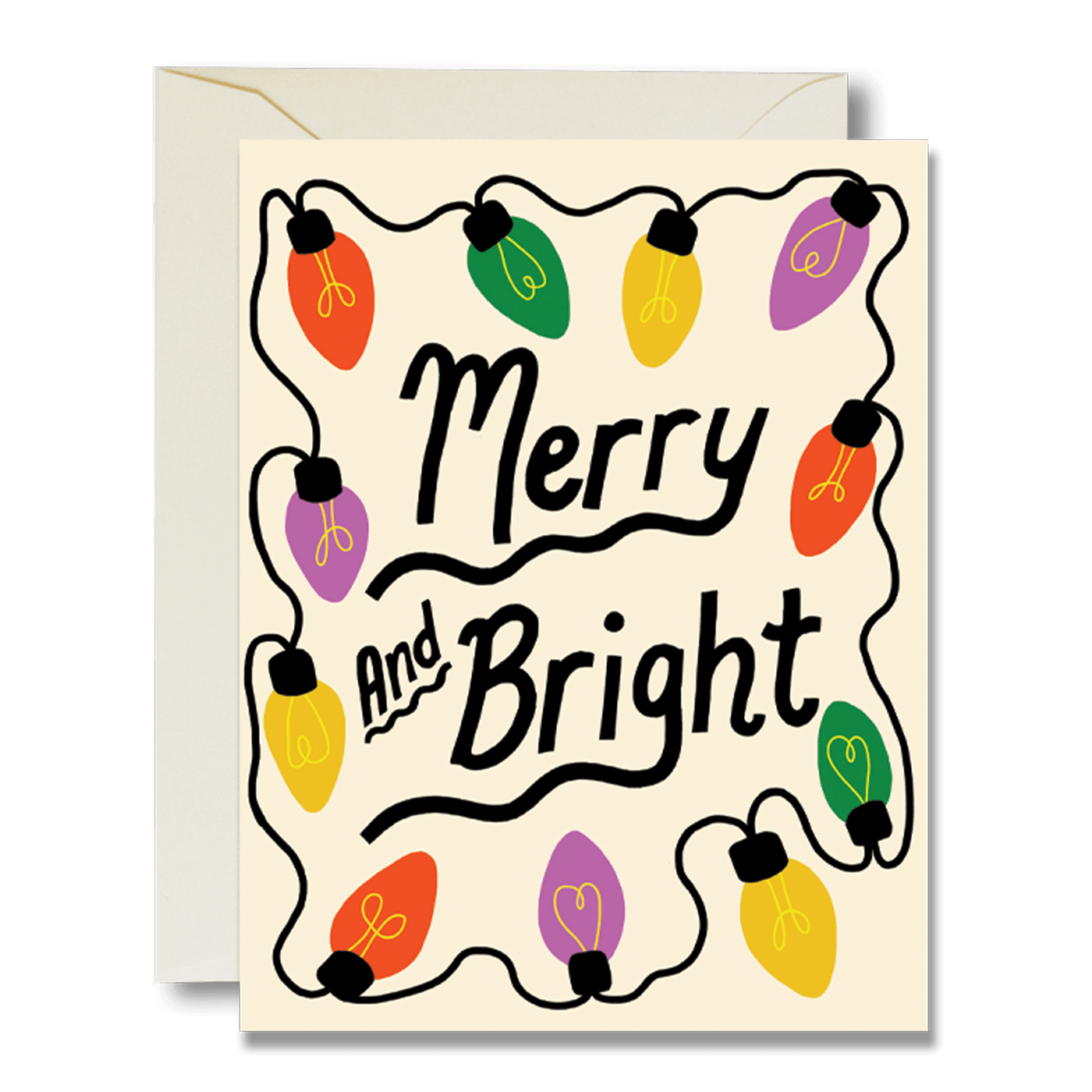 Merry and Bright Christmas Lights Card